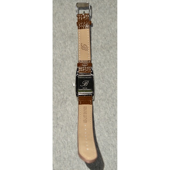 New Burgi Quartz Womens Watch BTV135‎ Brown Leather Strap 27mm Crystal Bling main image 9